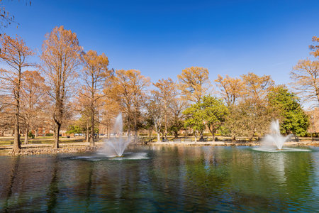 Sunny exteior view of the campus of Oklahoma State University at Oklahomaの写真素材