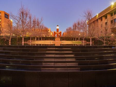 Sunset view of the campus of University of Oklahoma Health Science Campus at Okalahoma