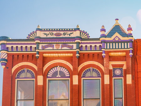 Guthrie, MAR 5 2022 - Sunny exterior view of the Guthrie old townのeditorial素材