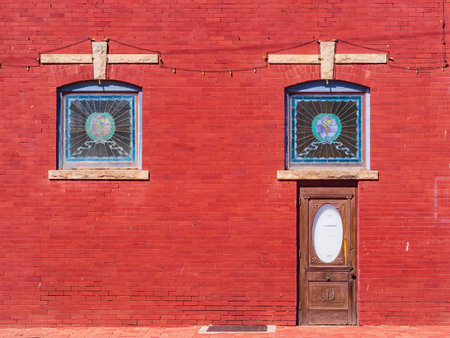 Guthrie, MAR 5 2022 - Sunny exterior view of the Guthrie old townのeditorial素材