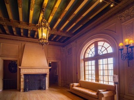 Tulsa, FEB 26 2022 - Interior view of the main building of Philbrook Museum of Artのeditorial素材