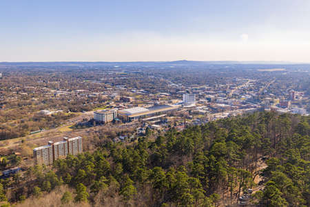 High angle view of the downtown Hot Springs at Arkansasのeditorial素材
