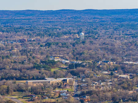 High angle view of the downtown Hot Springs at Arkansasのeditorial素材
