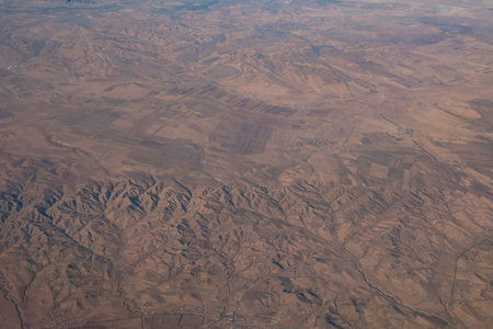 Aerial mountain landscape near Beijing, China
