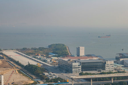 Macao, DEC 31 2016 - High angle view of the Public Security Police Force building
