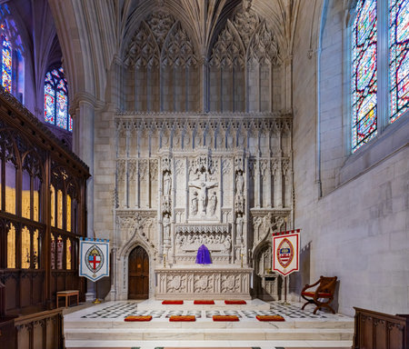 Interior view of the Washington National Cathedral at Washington DC