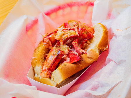 Close up shot of lobster meat sandwich at Washington DCの写真素材