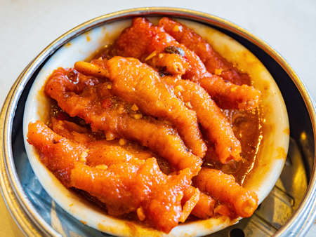 Close up shot of braised phoenix claws at Washington DCの写真素材