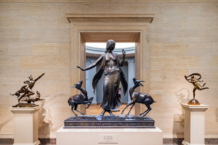 Washington DC, MAR 31 2022 - Interior view of the National Gallery of Artのeditorial素材