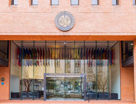 Washington DC, MAR 31 2022 - Overcast view of The Organization of American Statesのeditorial素材