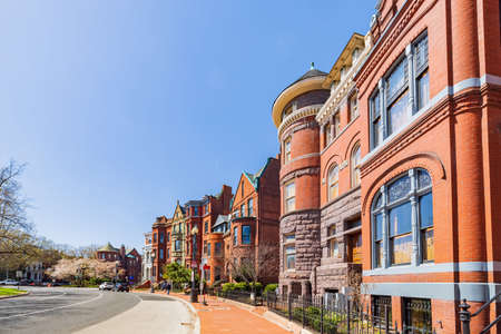 Washington DC, MAR 31 2022 - Sunny view of some historical building around Logan Circleのeditorial素材
