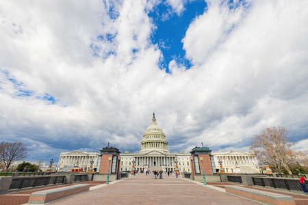 Washington DC, APR 1 2022 - Sunny view of the United States Capitolのeditorial素材