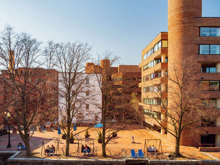 Washington DC, APR 3 2022 - Sunny view of the Flour Mill Condominiumのeditorial素材