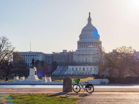 Washington DC, APR 4 2022 - Sunny view of the United States Capitolのeditorial素材