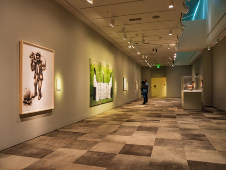 Washington DC, APR 1 2022 - Interior view of the Smithsonian National Museum of African Artのeditorial素材