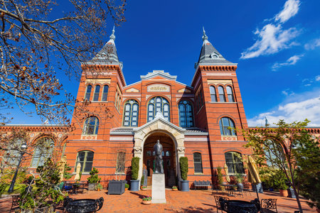 Sunny view of the Smithsonian Arts Industries Building at Washington DCのeditorial素材