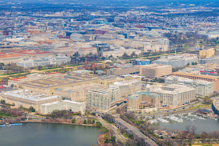 Aerial view of the cityscape of Washington DC at USAのeditorial素材