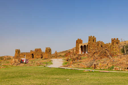 Sunny view of The Holy City of the Wichitas at Oklahomaの写真素材