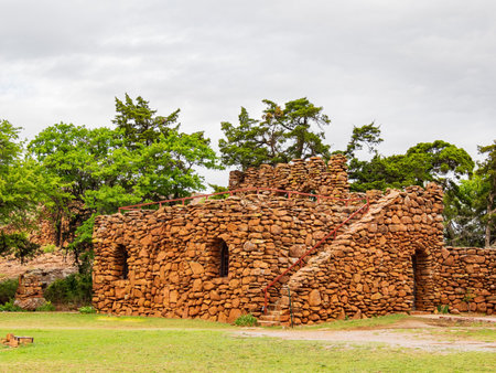 Sunny view of The Holy City of the Wichitas at Oklahomaの写真素材