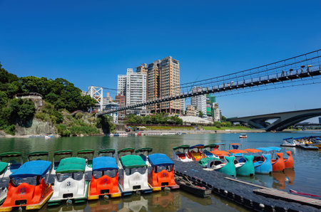 Taipei, AUG 4 2013 - Sunny view of the Bitan Scenic Area