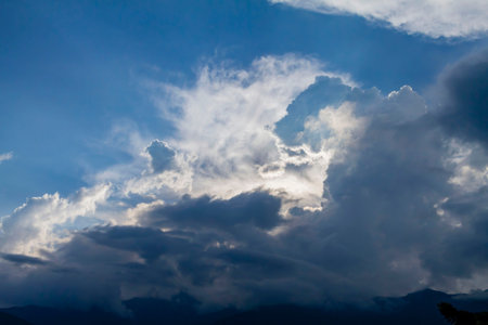 Sunny view of some beautiful storm clouds at Hualien, Taiwan