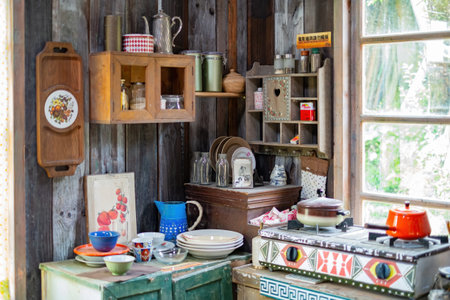 Chiayi, MAR 17, 2012 - Close up shot of many objects in the Wooden house for the film Starry Starry...