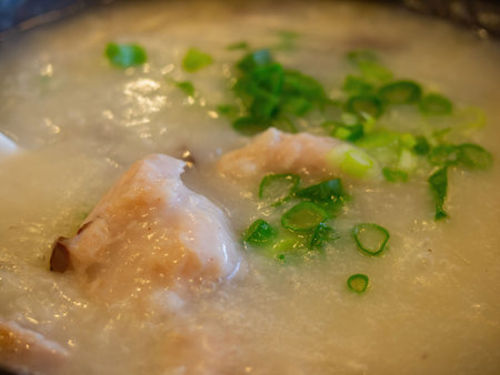 Close up shot of congee at China
