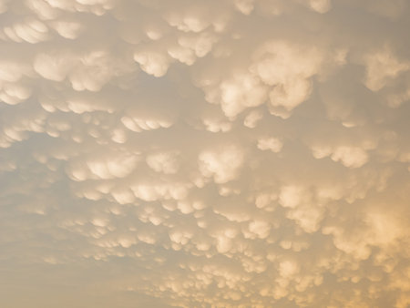 Sunset beautiful clouds over community trail at Edmond, Oklahoma