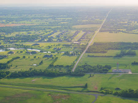 Aerial view of the rural landscape at Oklahomaの写真素材