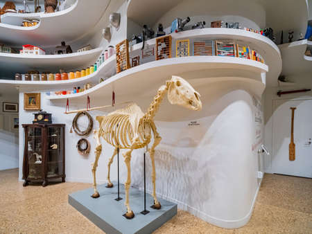 Oklahoma, MAY 28 2022 - Interior view of the exhibition in Boathouse of Gathering Placeのeditorial素材