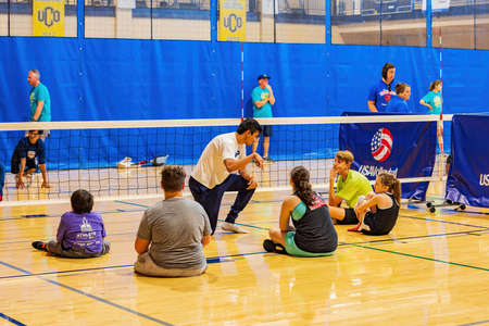 Oklahoma, JUN 11 2022 - Sitting volleyball of UCO Endeavor Gamesのeditorial素材
