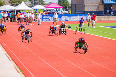 Oklahoma, JUN 11 2022 - Track running event of UCO Endeavor Gamesのeditorial素材