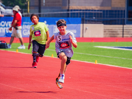 Oklahoma, JUN 11 2022 - Track running event of UCO Endeavor Games