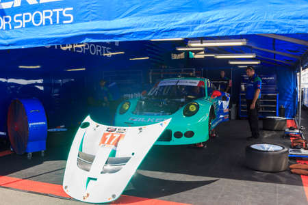 Los Angeles, APR 18 2015 - Sunny view of the Grand Prix competition vendor at Long Beachのeditorial素材