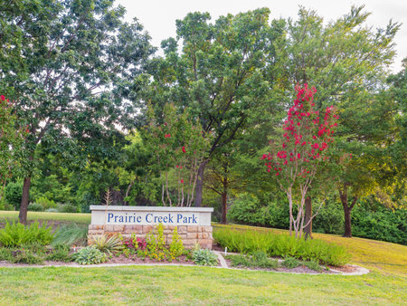 Afternoon view of the Prairie Creek Park at Dallas, Texasの写真素材