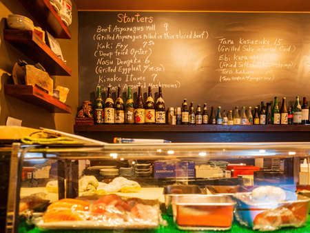 Texas, JUN 18 2022 - Interior view of the Sushi Sake Japanese restaurantのeditorial素材