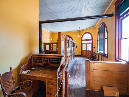 Texas, JUN 19 2022 - Interior view of the Citizen's Bank in Old City Parkのeditorial素材