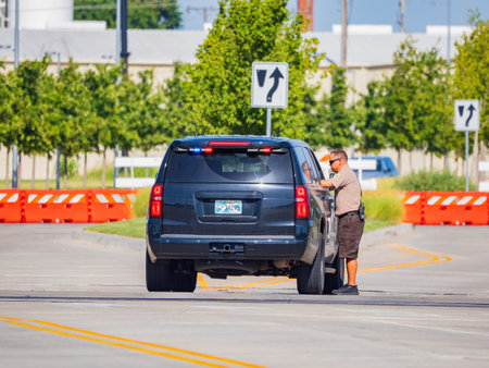 Oklahoma, JUN 25 2022 - Sunny view of the police force supporting Oklahoma City Pride Pridefest...