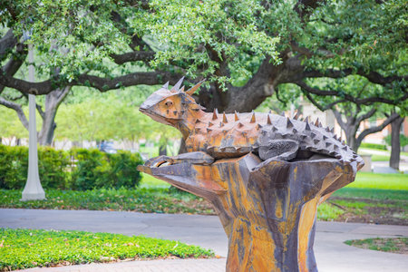 Overcast view of the  signature of Texas Christian University at Fort Worth, Texasのeditorial素材