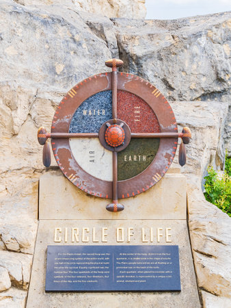 Kansas, JUL 1 2022 - Close up shot of the Circle of Life statueのeditorial素材