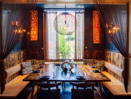 Colorado, JUL 2 2022 - Interior view of a Japanese restaurantのeditorial素材