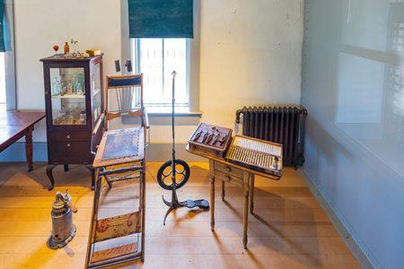 Wyoming, JUL 9 2022 - Interior view of the Wyoming Territorial Prisonのeditorial素材