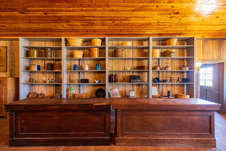 Wyoming, JUL 9 2022 - Interior view of the Wyoming Territorial Prisonのeditorial素材