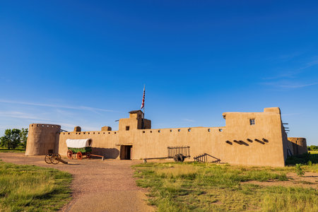 Sunny view of the Bent's Old Fort National Historic Site at Coloradoのeditorial素材