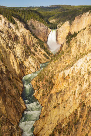 Lower Falls of the Yellowstone in Yellowstone National Park at Wyomingの写真素材