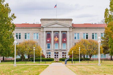 Missouri, OCT 29 2022 - Overcast view of the campus of Missouri State Universityのeditorial素材