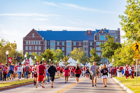 Oklahoma, OCT 15 2022 - Many visitor join the Homecoming paradeのeditorial素材