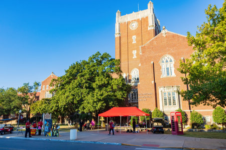 Oklahoma, OCT 15 2022 - Sunny view of the campus of OU during Homecoming parade
