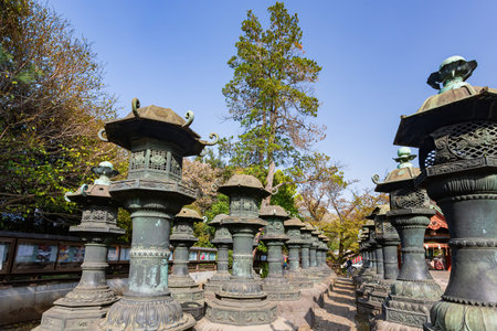 Tokyo, APR 5 2013 - Sunny view of the Toshogu Shrine in Ueno Parkのeditorial素材