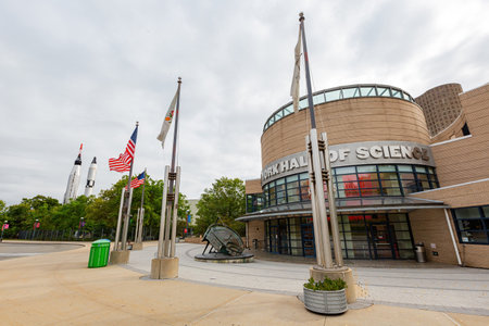 New York, SEP 11 2014 - Exterior view of the New York Hall Of Scienceのeditorial素材